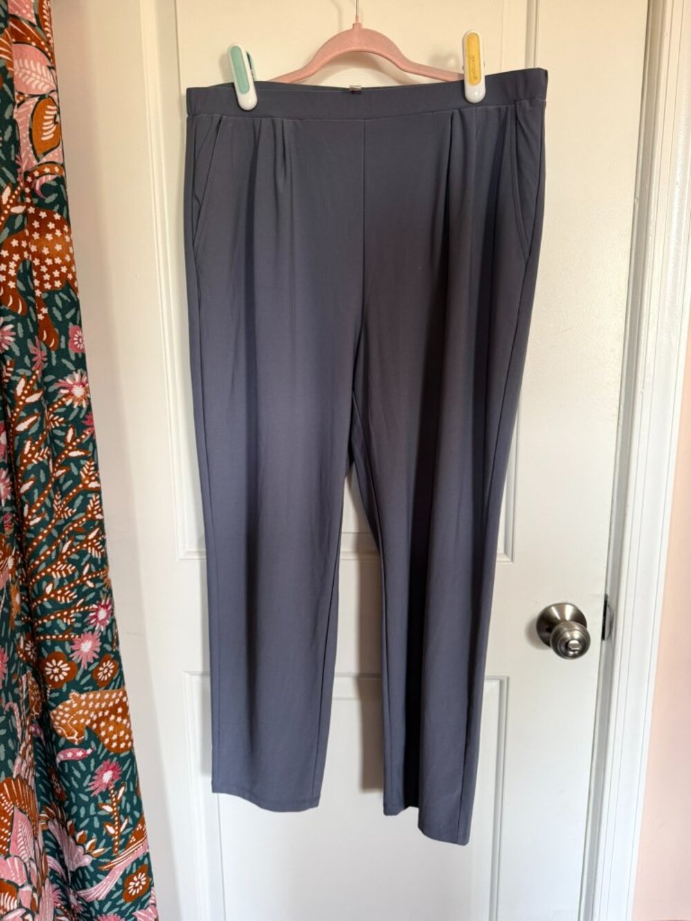 Nordstrom Leith Grey Pull-On Tapered Ankle Trousers - Size XL